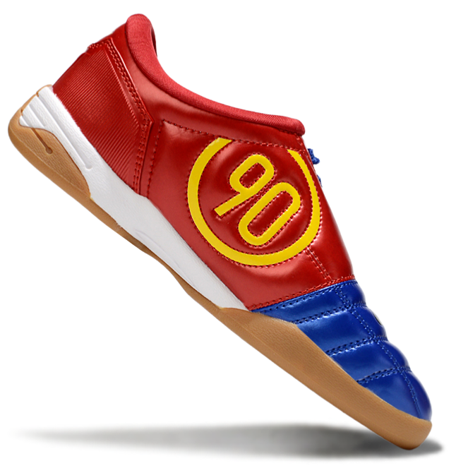T90 Series IC Indoor Multi Ground MD Sole Soccer Shoes - Blue Void/Red/Gold/White