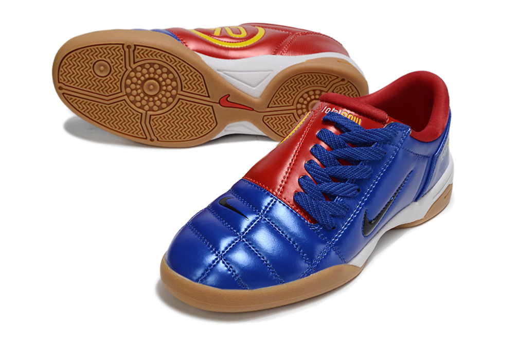 T90 Series IC Indoor Multi Ground MD Sole Soccer Shoes - Blue Void/Red/Gold/White
