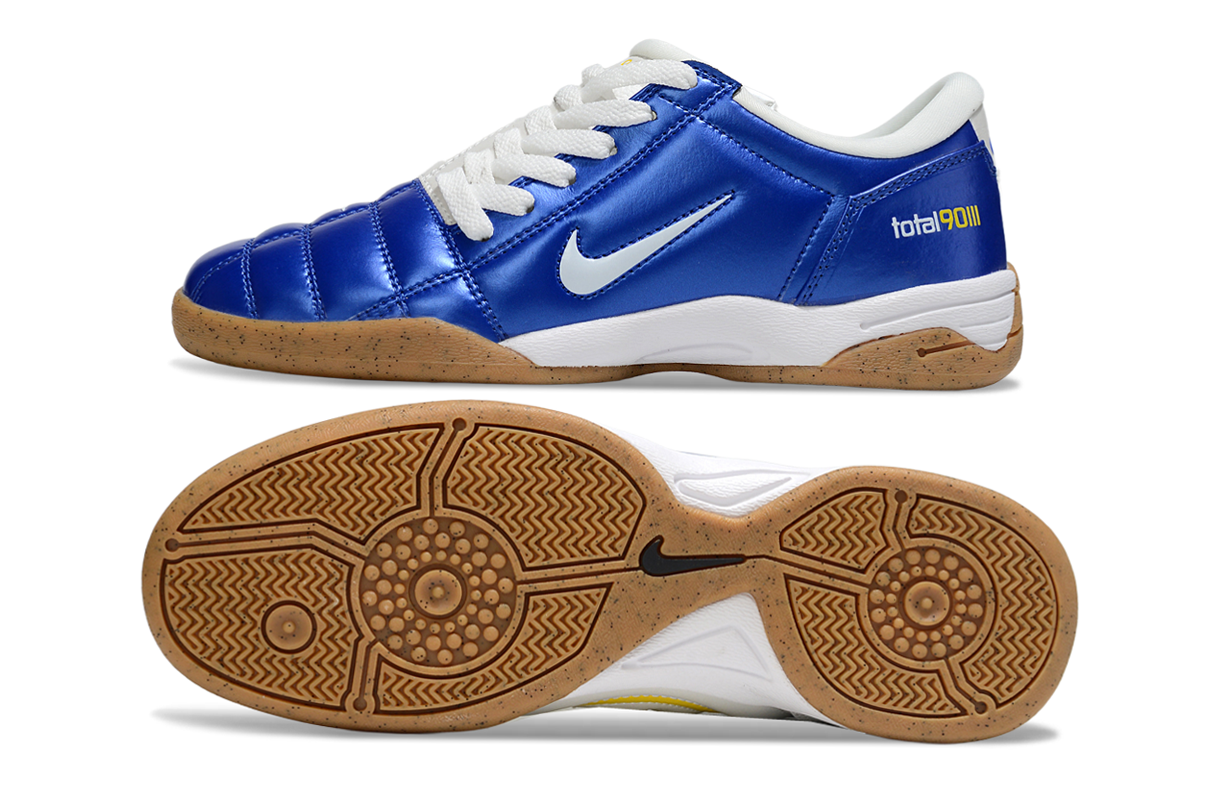 T90 Series IC Indoor Multi Ground MD Sole Soccer Shoes - Blue Void/White/Gold/Brown