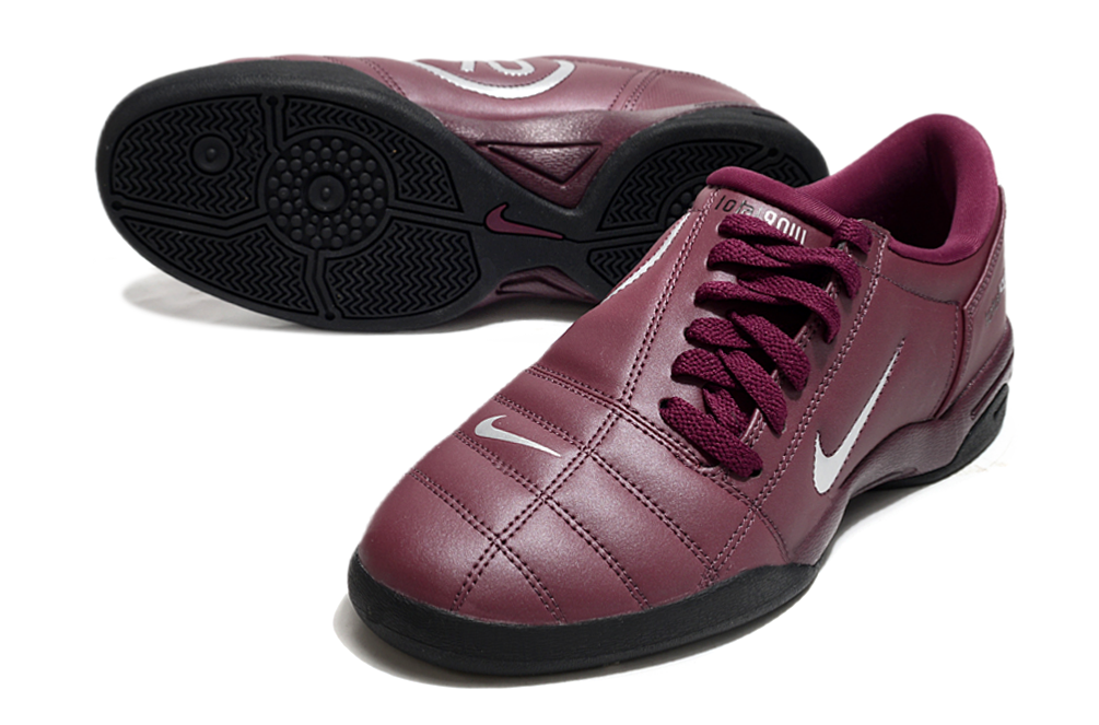 T90 Series IC Indoor Multi Ground MD Sole Soccer Shoes - Bordeaux/Metallic Silver