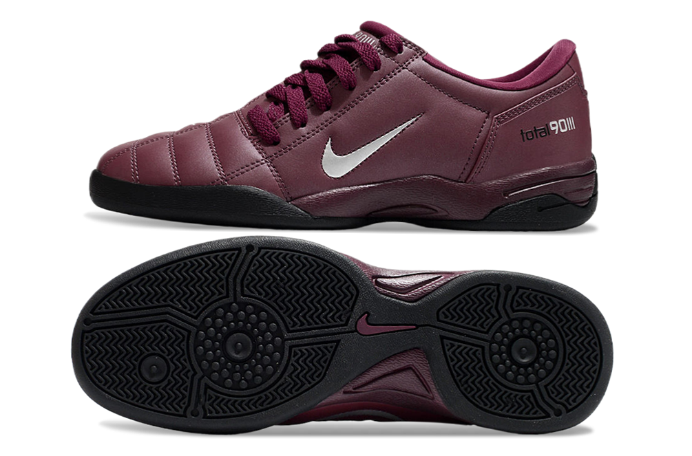 T90 Series IC Indoor Multi Ground MD Sole Soccer Shoes - Bordeaux/Metallic Silver