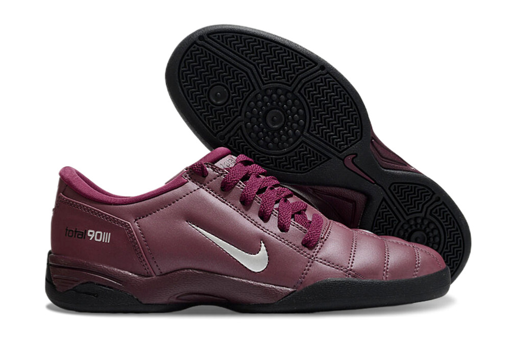 T90 Series IC Indoor Multi Ground MD Sole Soccer Shoes - Bordeaux/Metallic Silver
