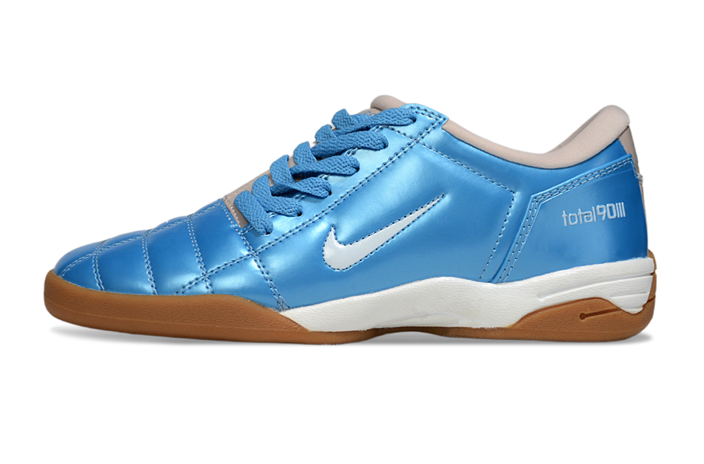 T90 Series IC Indoor Multi Ground MD Sole Soccer Shoes - Glossy Light Blue/White/Vast Grey/Gum Light Brown