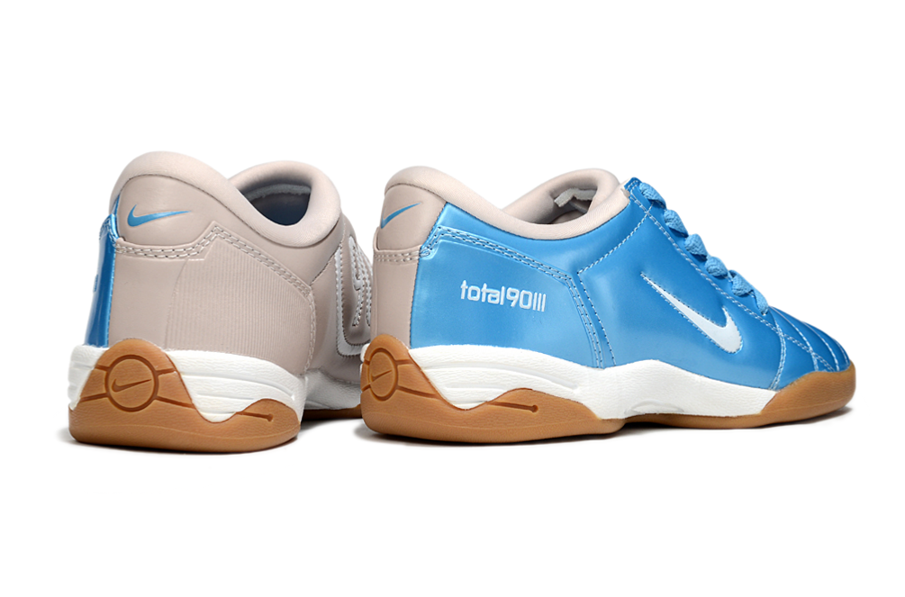 T90 Series IC Indoor Multi Ground MD Sole Soccer Shoes - Glossy Light Blue/White/Vast Grey/Gum Light Brown