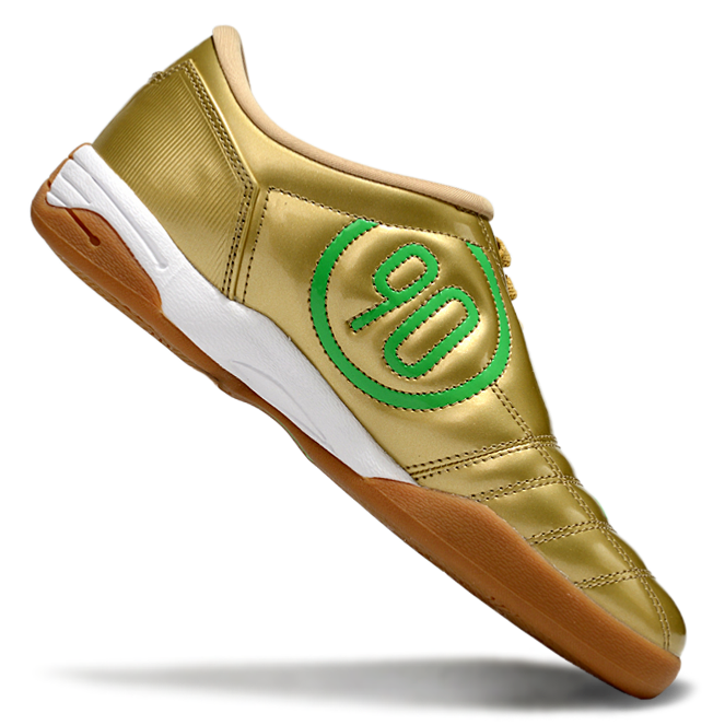 T90 Series IC Indoor Multi Ground MD Sole Soccer Shoes - Gold/Green/White/Brown