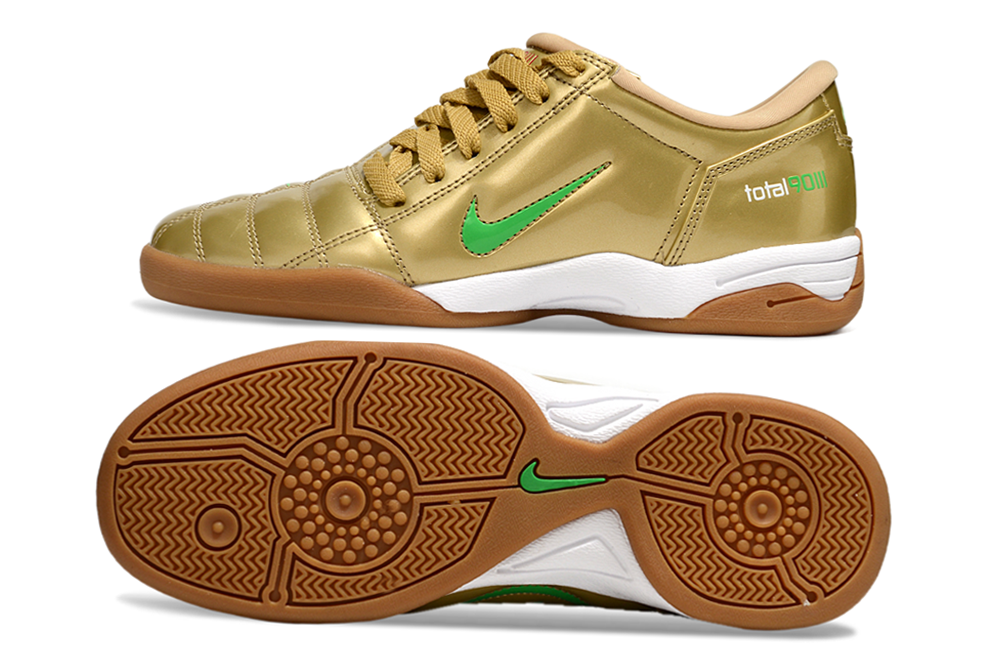 T90 Series IC Indoor Multi Ground MD Sole Soccer Shoes - Gold/Green/White/Brown