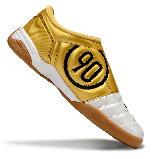 T90 Series IC Indoor Multi Ground MD Sole Soccer Shoes - Gold/White/Black/Brown
