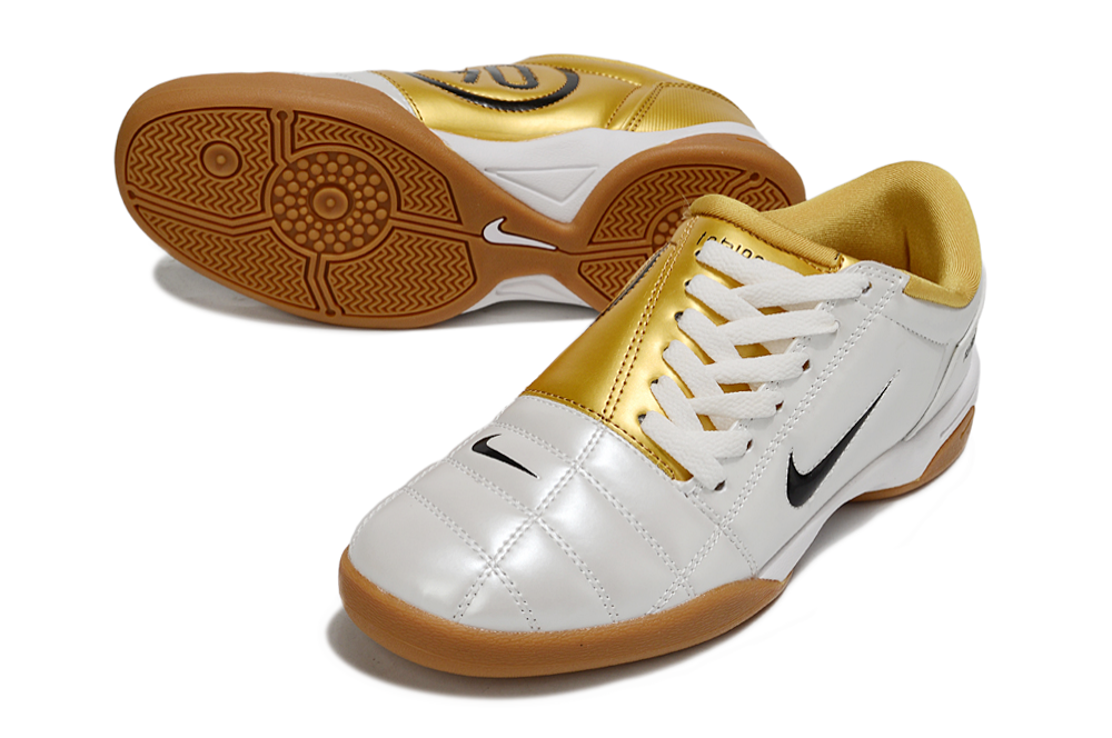 T90 Series IC Indoor Multi Ground MD Sole Soccer Shoes - Gold/White/Black/Brown