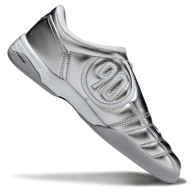 T90 Series IC Indoor Multi Ground MD Sole Soccer Shoes - Metallic Platinum/Gray