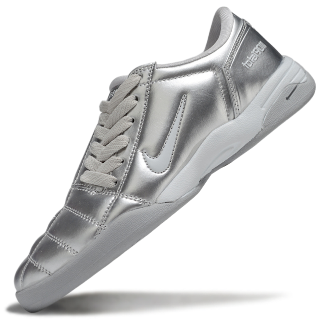 T90 Series IC Indoor Multi Ground MD Sole Soccer Shoes - Metallic Platinum/Gray