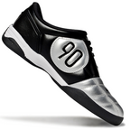 T90 Series IC Indoor Multi Ground MD Sole Soccer Shoes - Metallic Silver/Black/White