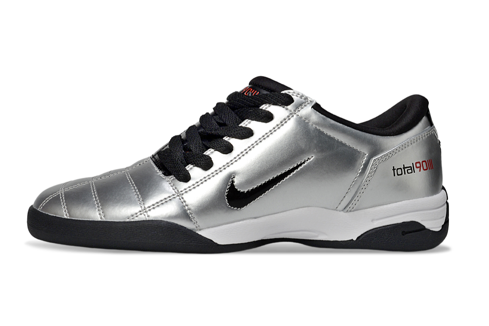 T90 Series IC Indoor Multi Ground MD Sole Soccer Shoes - Metallic Silver/Black/White
