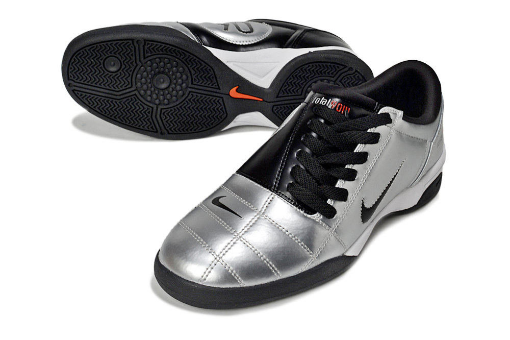 T90 Series IC Indoor Multi Ground MD Sole Soccer Shoes - Metallic Silver/Black/White