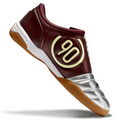 T90 Series IC Indoor Multi Ground MD Sole Soccer Shoes - Metallic Silver/Bordeaux/White/Brown