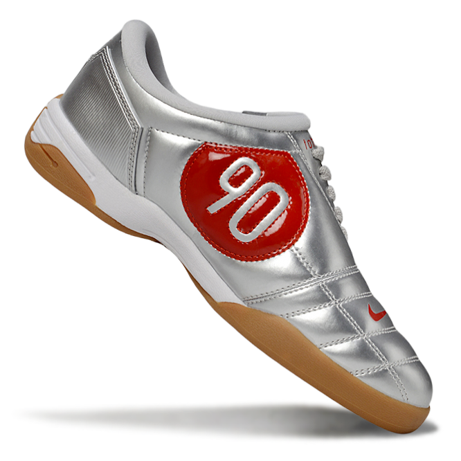 T90 Series IC Indoor Multi Ground MD Sole Soccer Shoes - Metallic Silver/Orange/Brown