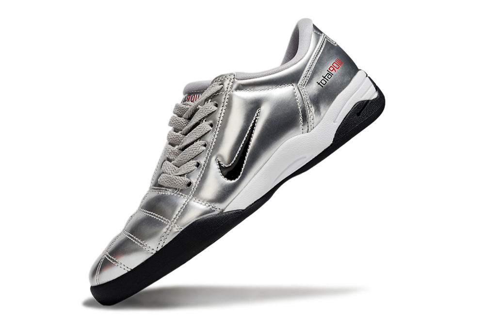 T90 Series IC Indoor Multi Ground MD Sole Soccer Shoes - Metallic Silver/White/Black