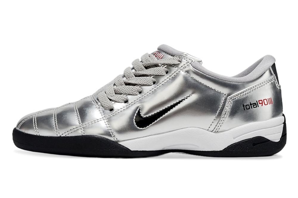 T90 Series IC Indoor Multi Ground MD Sole Soccer Shoes - Metallic Silver/White/Black