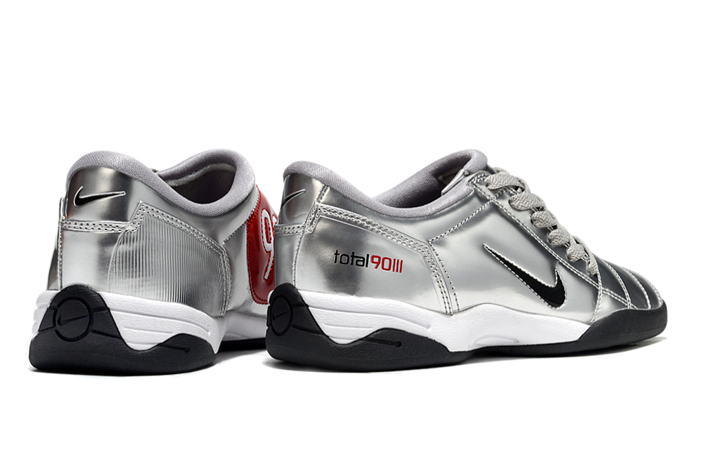 T90 Series IC Indoor Multi Ground MD Sole Soccer Shoes - Metallic Silver/White/Black