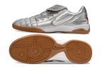 T90 Series IC Indoor Multi Ground MD Sole Soccer Shoes - Metallic Silver/White/Brown