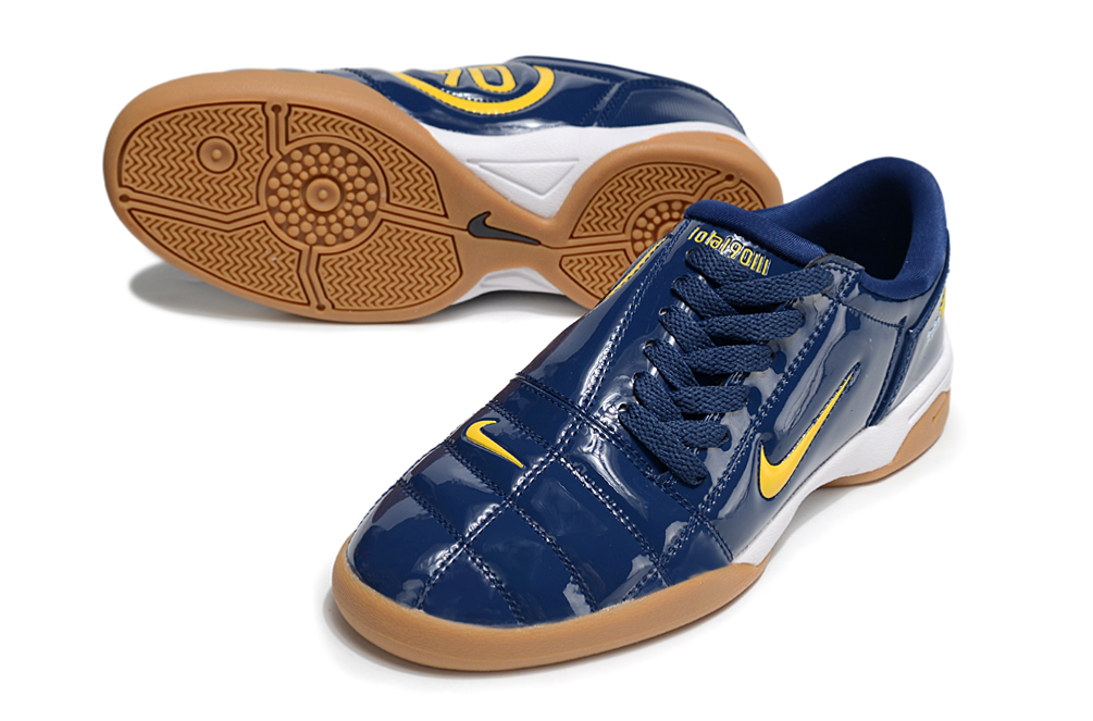 T90 Series IC Indoor Multi Ground MD Sole Soccer Shoes - Midnight Navy/Gold/White/Brown