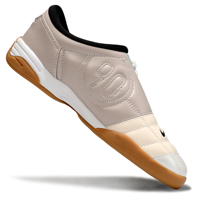 T90 Series IC Indoor Multi Ground MD Sole Soccer Shoes - White/Black/Gum Light Brown