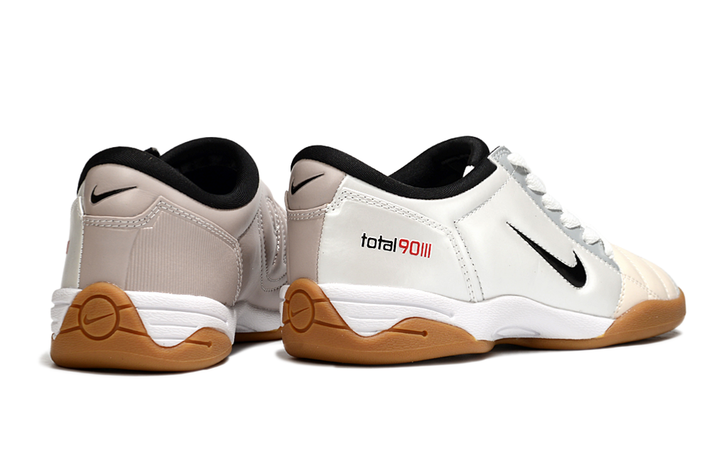 T90 Series IC Indoor Multi Ground MD Sole Soccer Shoes - White/Black/Gum Light Brown