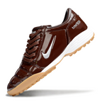 T90 Series MD Turf Soccer Shoes with Grass Spikes - Baroque Brown/Metallic Silver/White