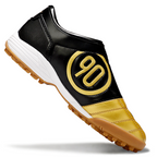 T90 Series MD Turf Soccer Shoes with Grass Spikes - Black/Gold/White/Brown