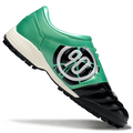 T90 Series MD Turf Soccer Shoes with Grass Spikes - Black/Green/White/Silver