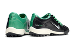 T90 Series MD Turf Soccer Shoes with Grass Spikes - Black/Green/White/Silver