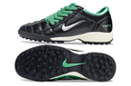 T90 Series MD Turf Soccer Shoes with Grass Spikes - Black/Green/White/Silver