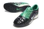 T90 Series MD Turf Soccer Shoes with Grass Spikes - Black/Green/White/Silver