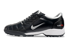 T90 Series MD Turf Soccer Shoes with Grass Spikes - Black/Metallic Silver/White