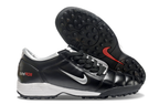 T90 Series MD Turf Soccer Shoes with Grass Spikes - Black/Metallic Silver/White