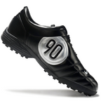 T90 Series MD Turf Soccer Shoes with Grass Spikes - Black/Metallic Silver