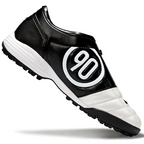 T90 Series MD Turf Soccer Shoes with Grass Spikes - Black/White