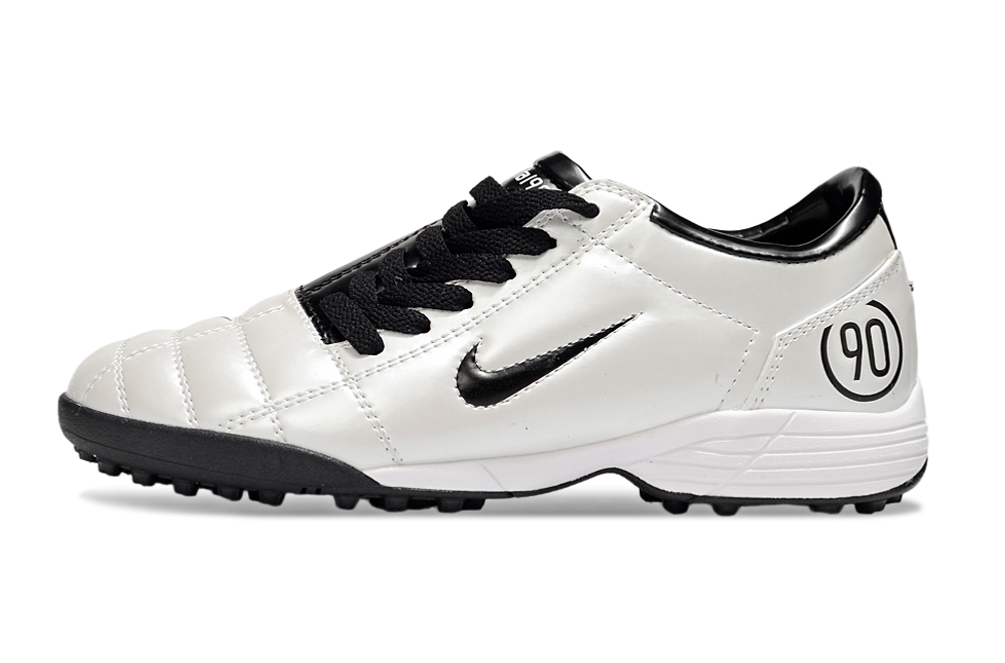 T90 Series MD Turf Soccer Shoes with Grass Spikes - Black/White