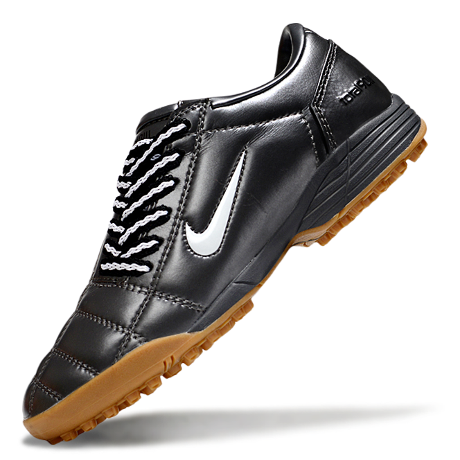 T90 Series MD Turf Soccer Shoes with Grass Spikes - Black/White/Brown