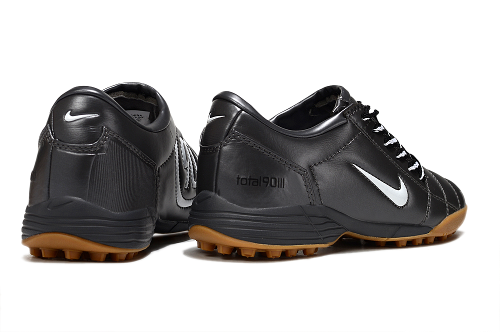 T90 Series MD Turf Soccer Shoes with Grass Spikes - Black/White/Brown
