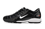 T90 Series MD Turf Soccer Shoes with Grass Spikes - Black/White/Metallic Silver