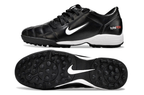 T90 Series MD Turf Soccer Shoes with Grass Spikes - Black/White/Metallic Silver