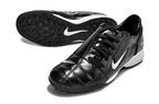 T90 Series MD Turf Soccer Shoes with Grass Spikes - Black/White/Metallic Silver