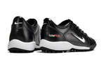 T90 Series MD Turf Soccer Shoes with Grass Spikes - Black/White/Metallic Silver