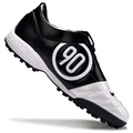 T90 Series MD Turf Soccer Shoes with Grass Spikes - Black/White/Silver