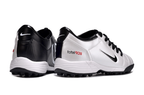 T90 Series MD Turf Soccer Shoes with Grass Spikes - Black/White/Silver