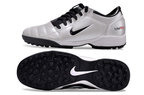 T90 Series MD Turf Soccer Shoes with Grass Spikes - Black/White/Silver