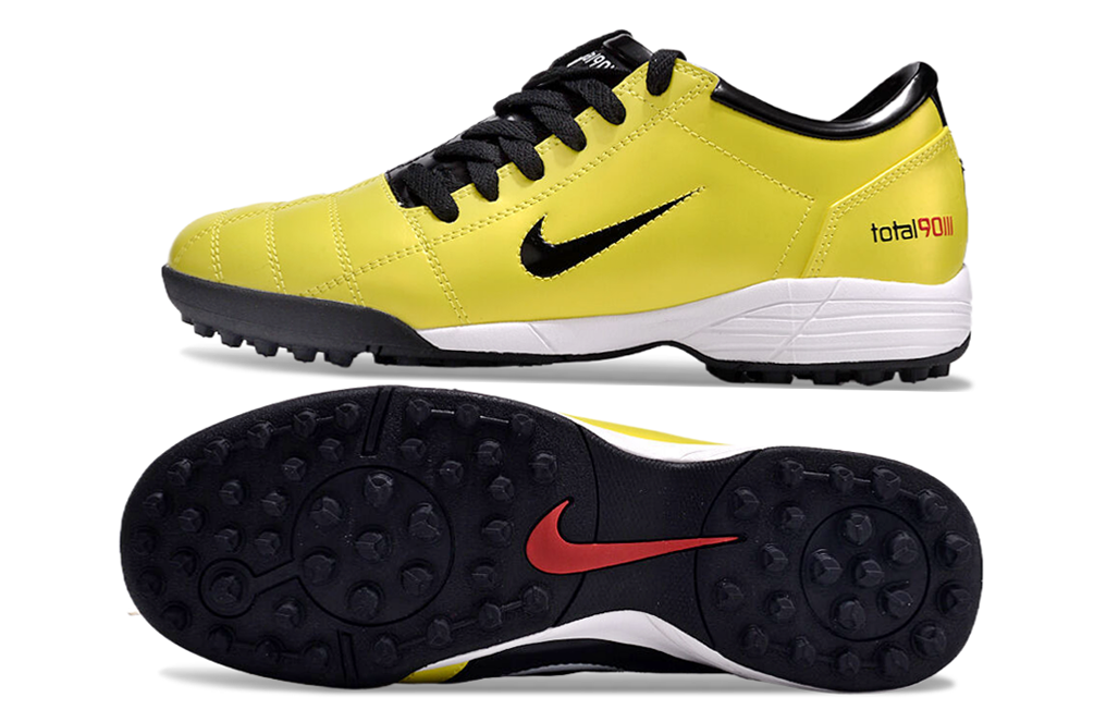 T90 Series MD Turf Soccer Shoes with Grass Spikes - Black/Yellow/White
