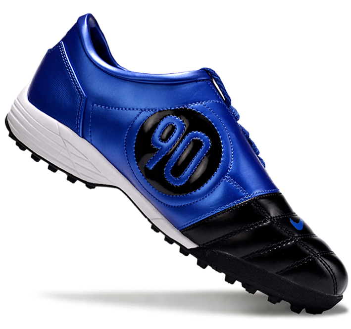 T90 Series MD Turf Soccer Shoes with Grass Spikes - Blue Void/Black/White