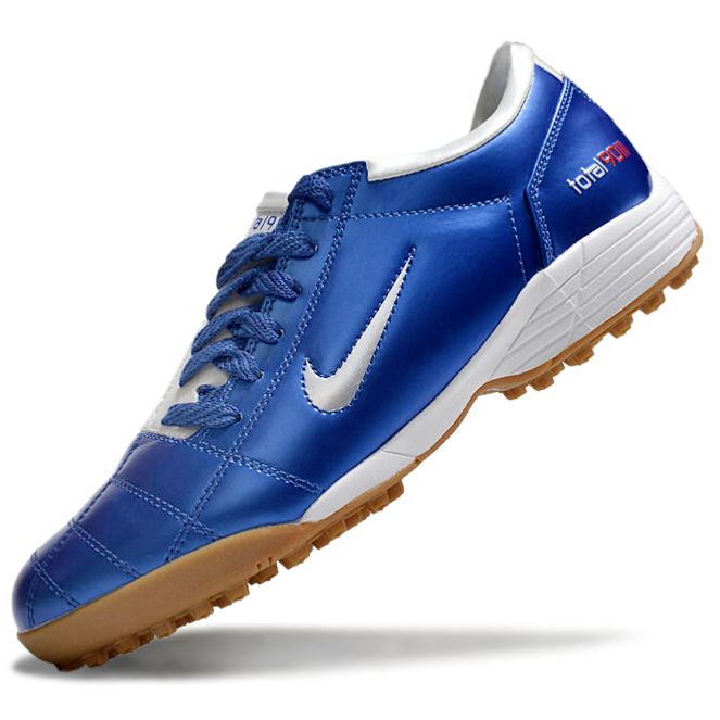 T90 Series MD Turf Soccer Shoes with Grass Spikes - Blue Void/Lt Smoke Grey/White/Brown