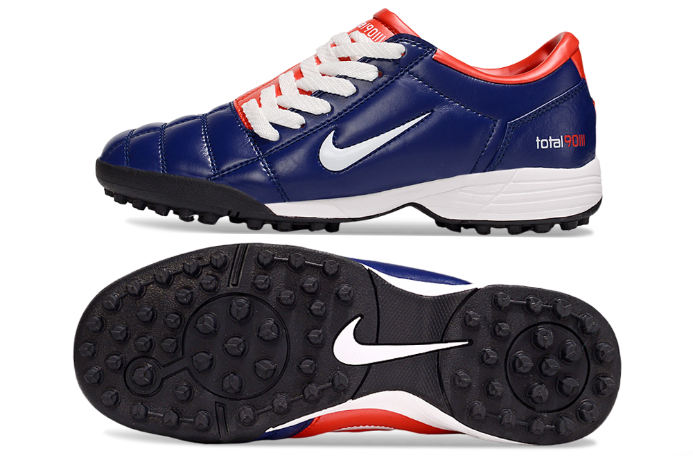 T90 Series MD Turf Soccer Shoes with Grass Spikes - Blue Void/Orange/White/Black